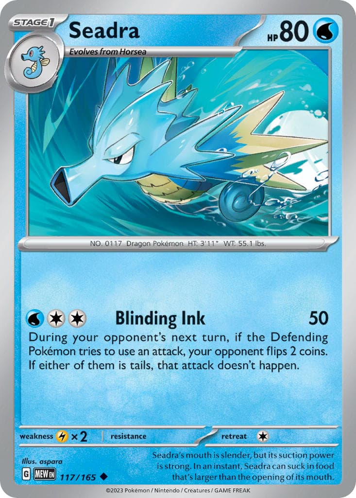 Seadra — 151 Pokémon card