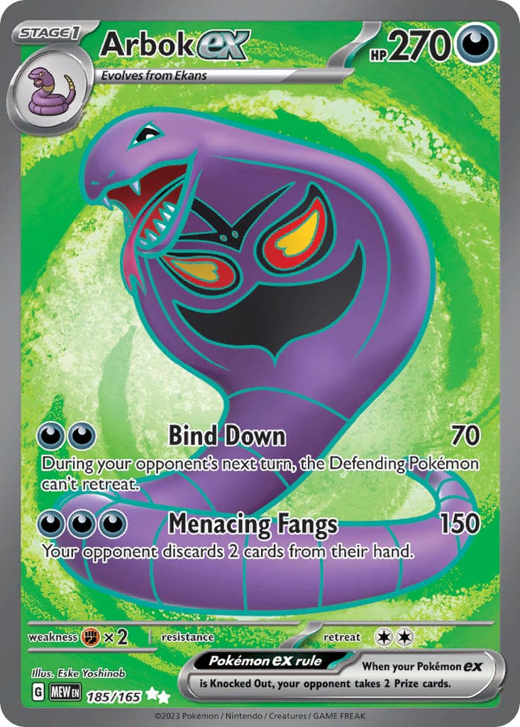 Arbok ex — 151 Pokémon card