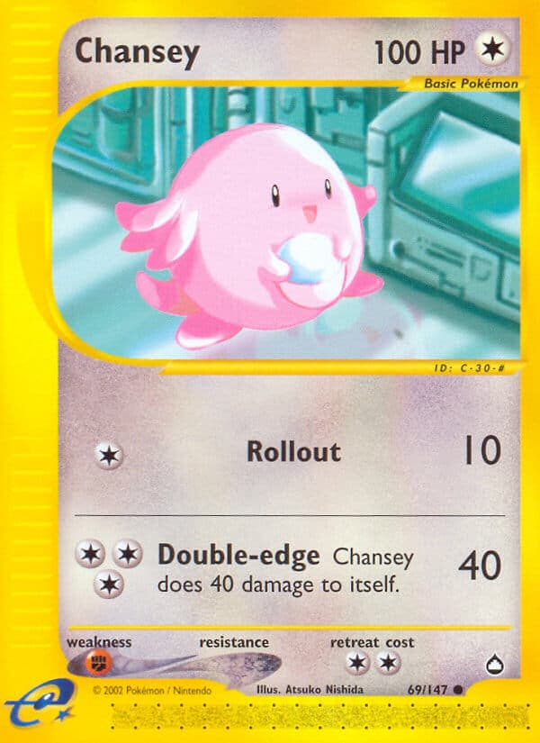 Chansey — Aquapolis Pokémon card