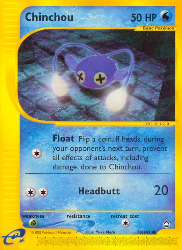 Chinchou — Aquapolis Pokémon card