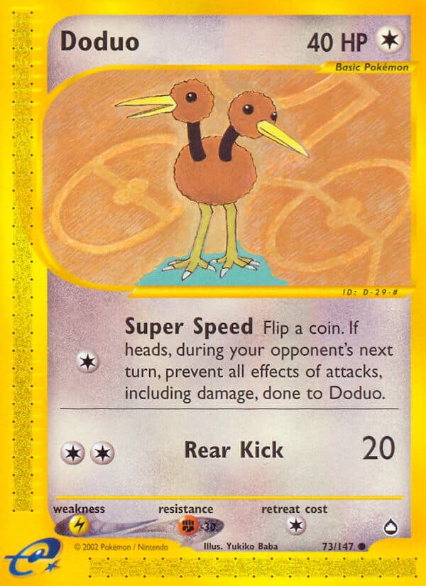 Doduo — Aquapolis Pokémon card