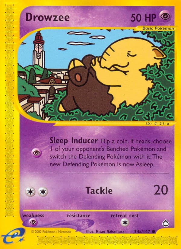 Drowzee — Aquapolis Pokémon card