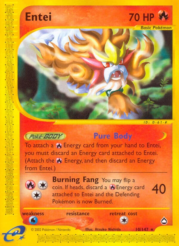 Entei — Aquapolis Pokémon card