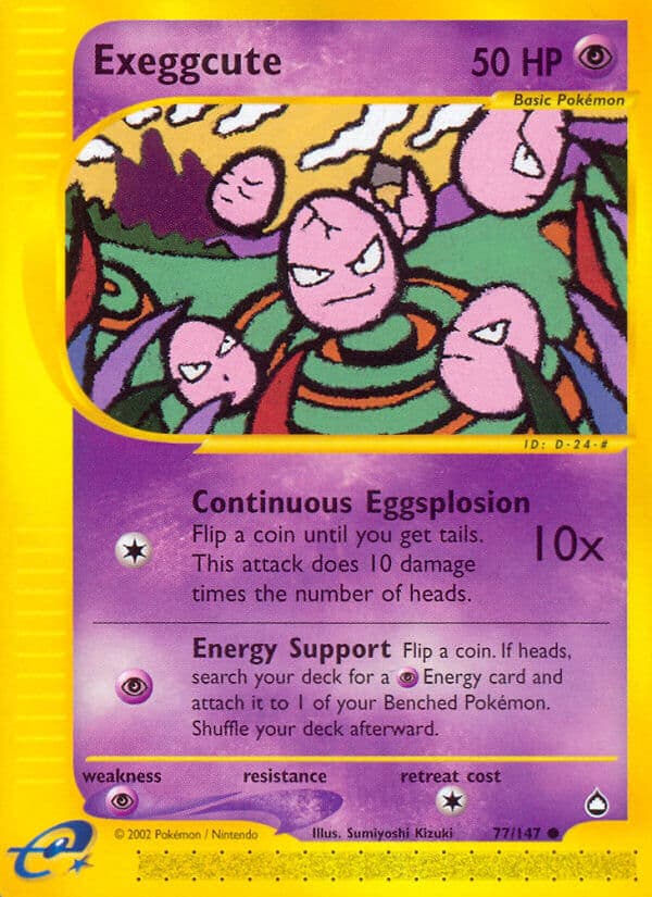 Exeggcute — Aquapolis Pokémon card
