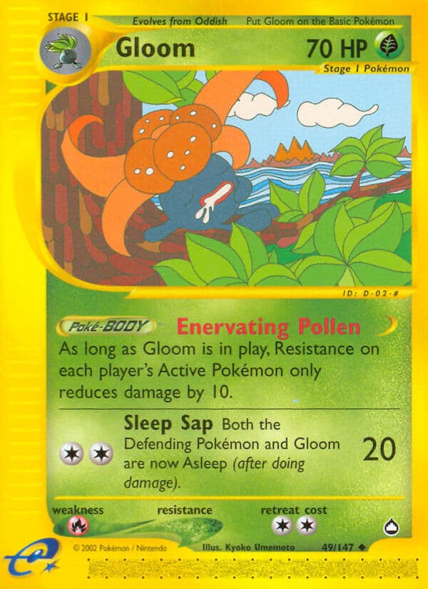 Gloom — Aquapolis Pokémon card