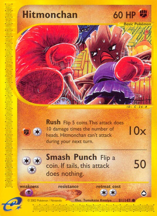 Hitmonchan — Aquapolis Pokémon card