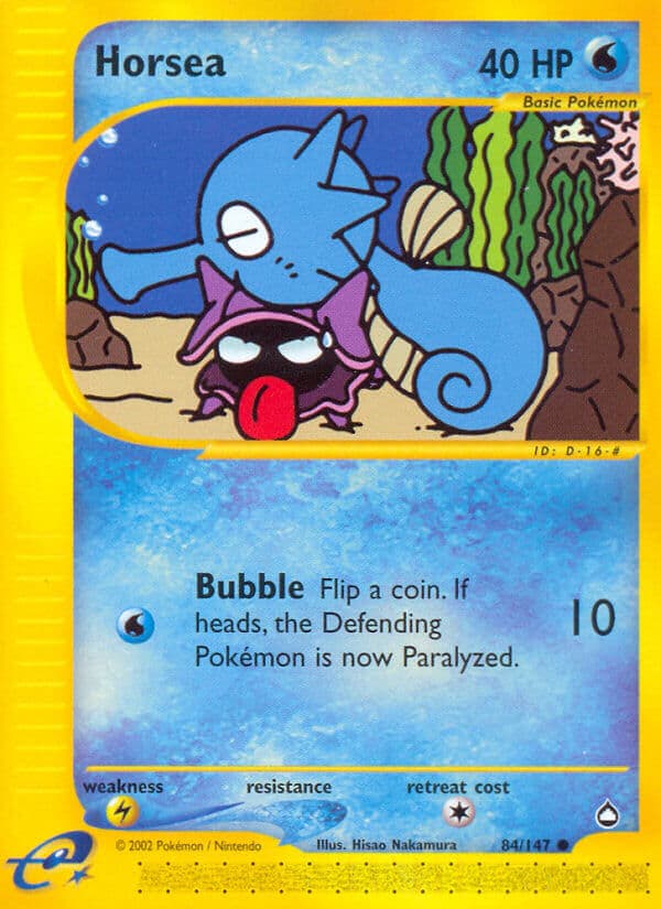Horsea — Aquapolis Pokémon card