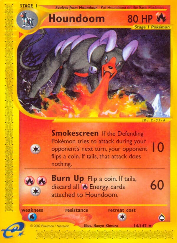 Houndoom — Aquapolis Pokémon card