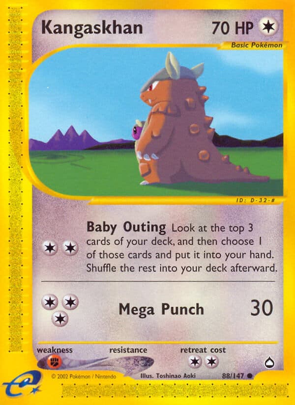 Kangaskhan — Aquapolis Pokémon card