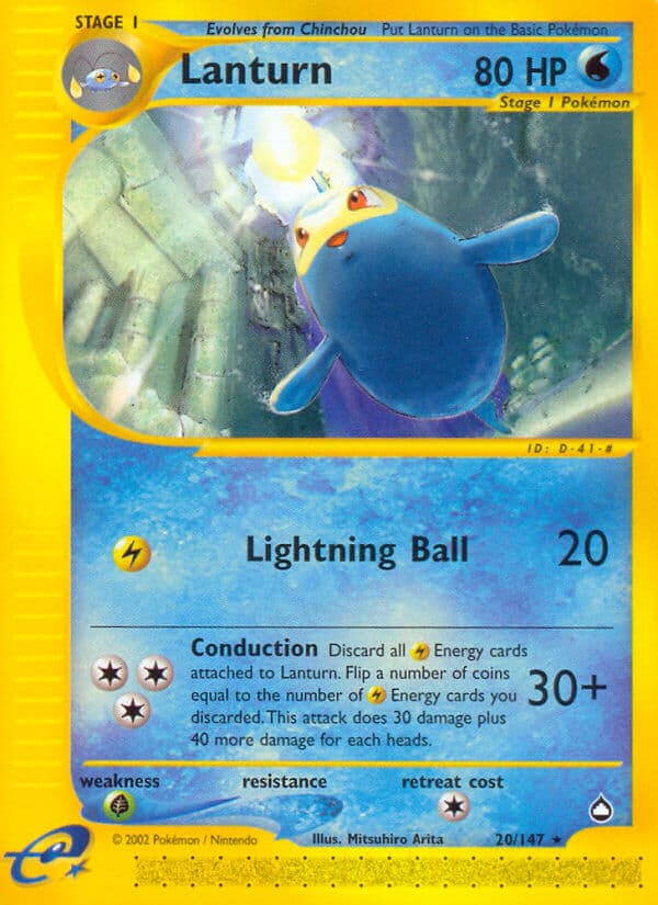 Lanturn — Aquapolis Pokémon card
