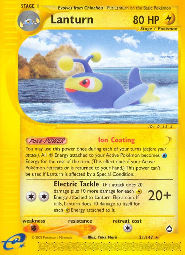 Lanturn — Aquapolis Pokémon card