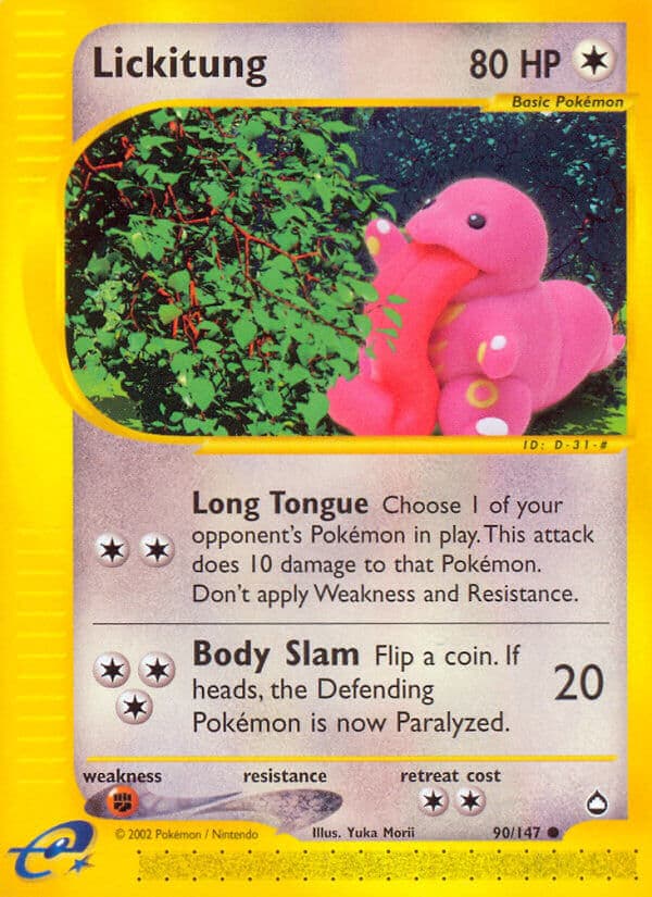 Lickitung — Aquapolis Pokémon card