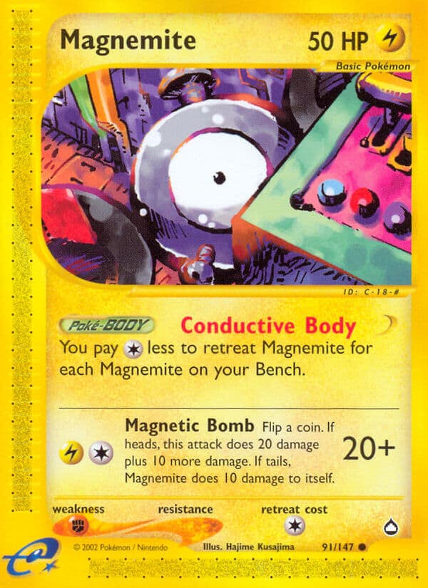 Magnemite — Aquapolis Pokémon card