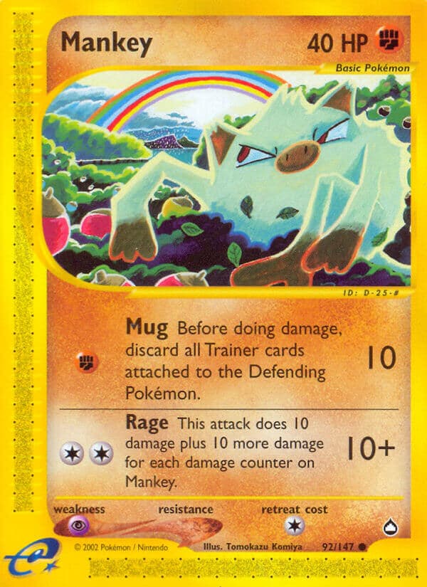 Mankey — Aquapolis Pokémon card