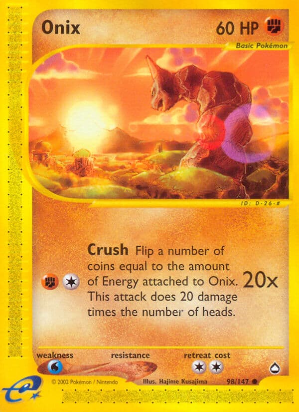 Onix — Aquapolis Pokémon card