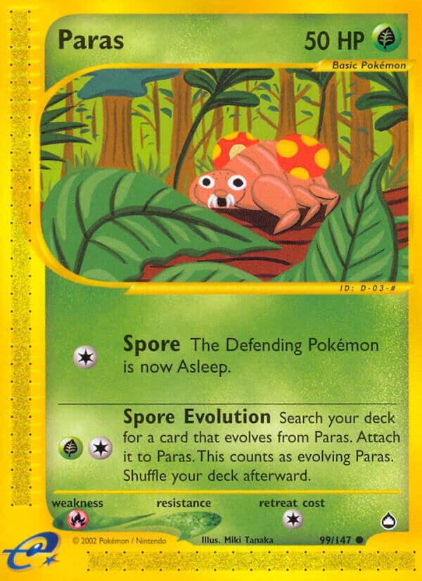 Paras — Aquapolis Pokémon card