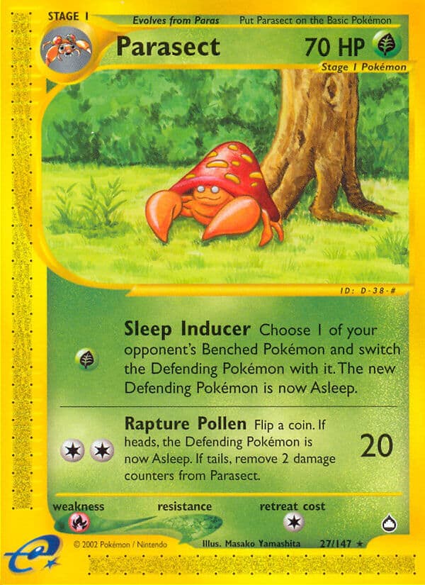 Parasect — Aquapolis Pokémon card
