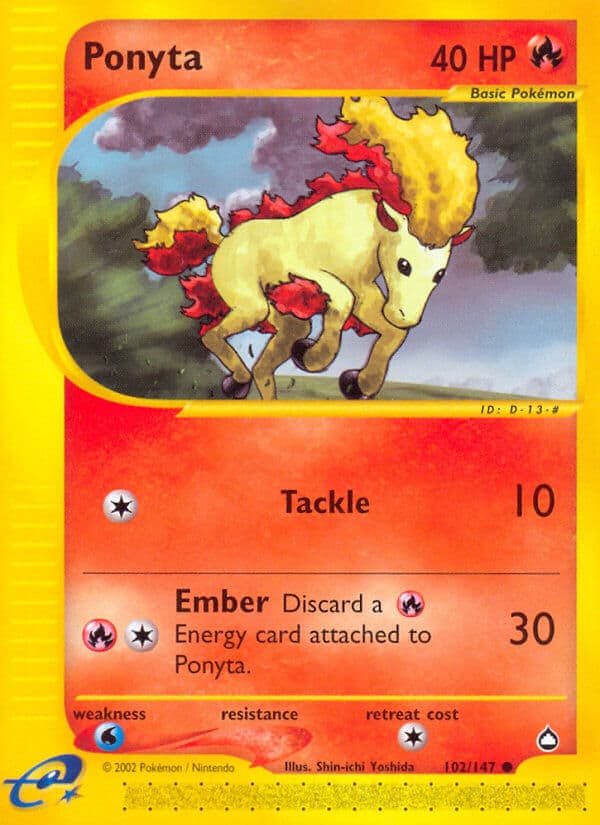 Ponyta — Aquapolis Pokémon card