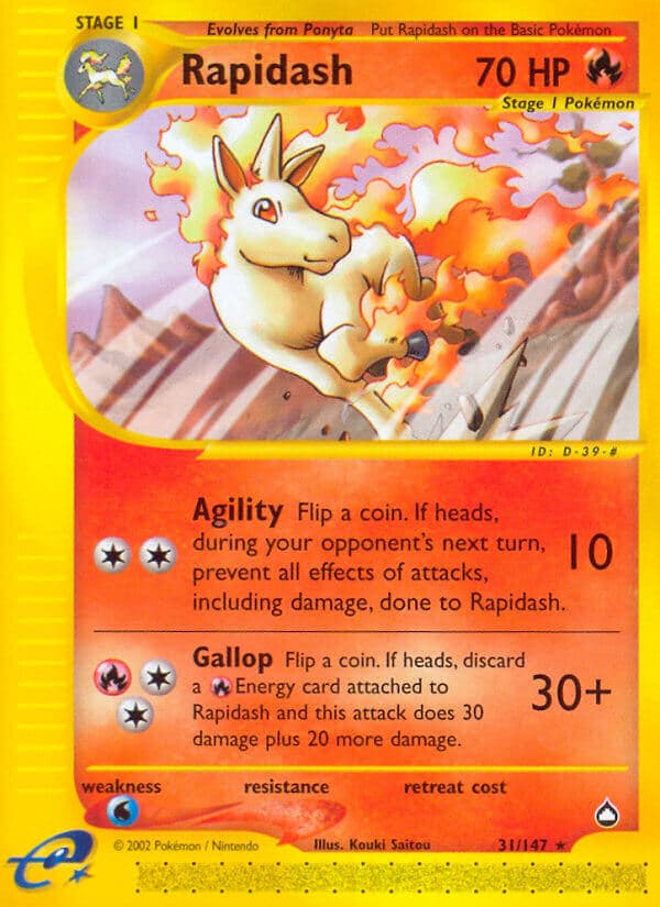 Rapidash — Aquapolis Pokémon card