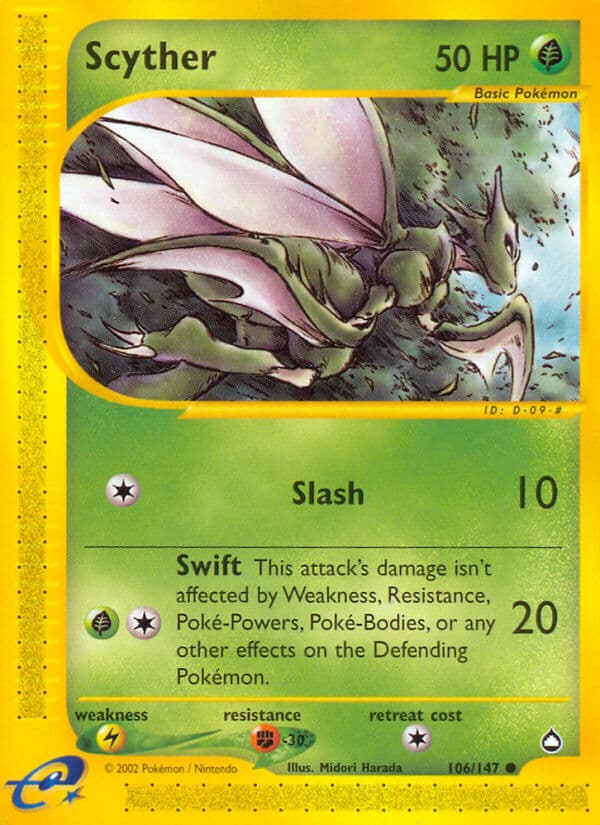 Scyther — Aquapolis Pokémon card