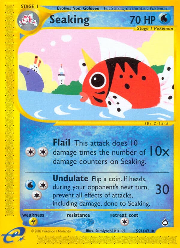 Seaking — Aquapolis Pokémon card