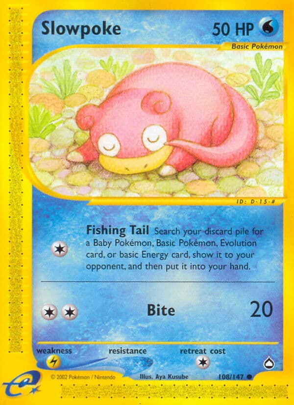 Slowpoke — Aquapolis Pokémon card