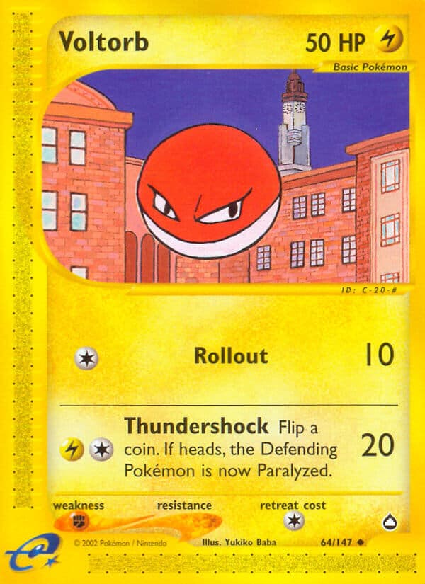 Voltorb — Aquapolis Pokémon card