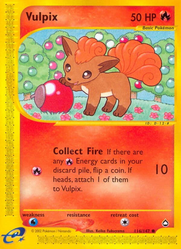 Vulpix — Aquapolis Pokémon card