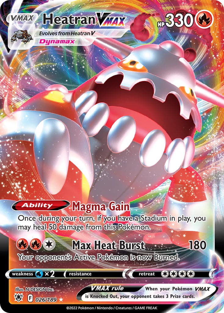 Heatran Vmax — Astral Radiance Pokémon card