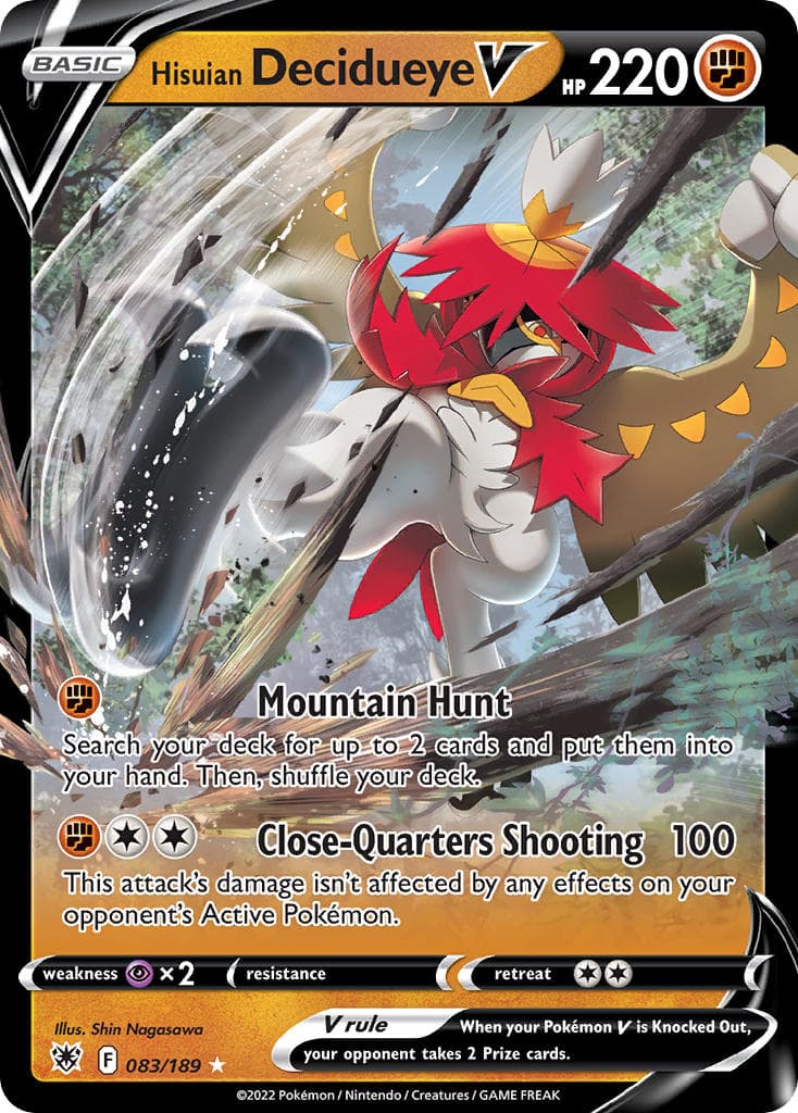Hisuian Decidueye V — Astral Radiance Pokémon card