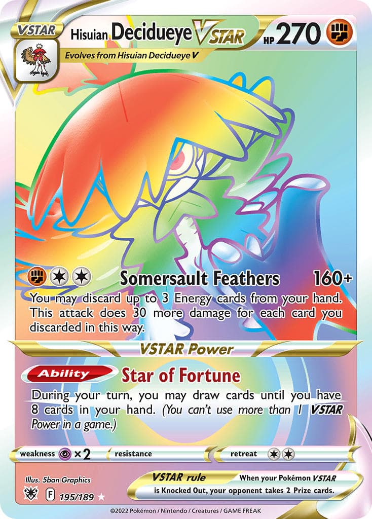 Hisuian Decidueye Vstar — Astral Radiance Pokémon card