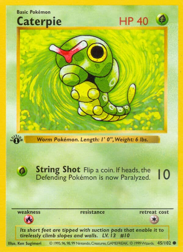 Caterpie — Base Set Pokémon card