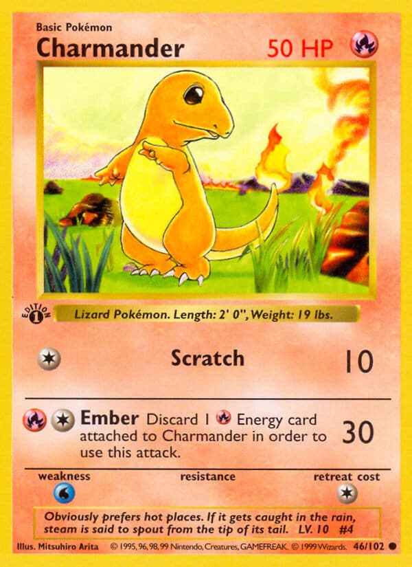 Charmander — Base Set Pokémon card