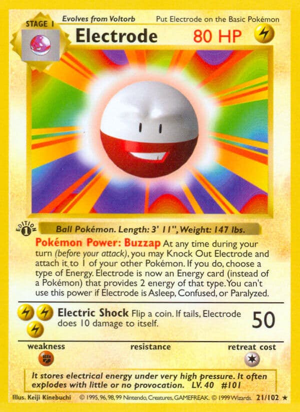 Electrode — Base Set Pokémon card