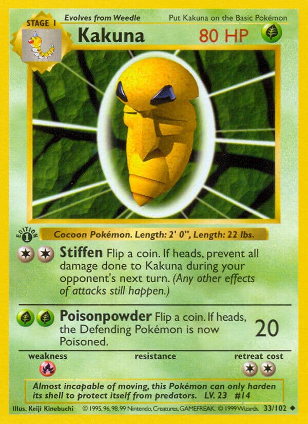 Kakuna — Base Set Pokémon card