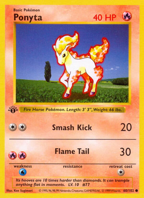 Ponyta — Base Set Pokémon card
