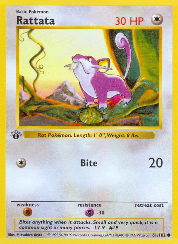 Rattata — Base Set Pokémon card