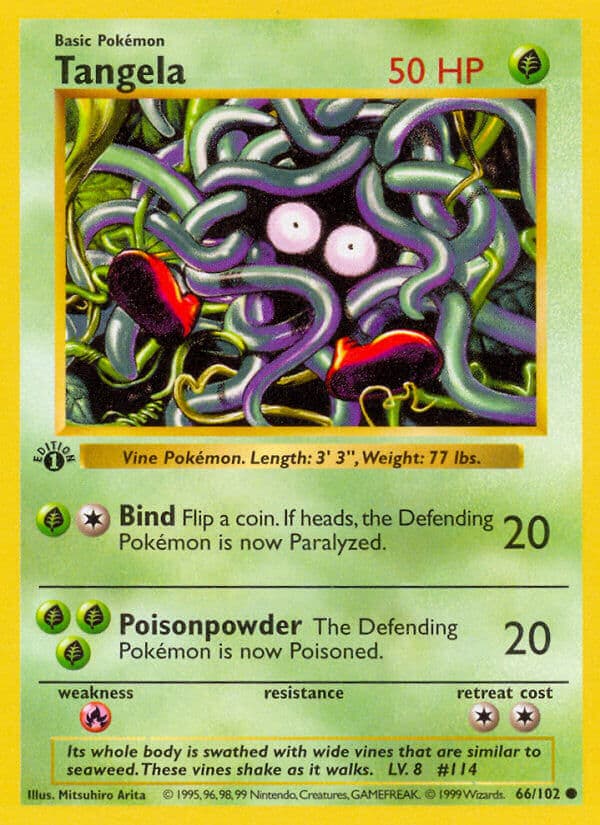 Tangela — Base Set Pokémon card