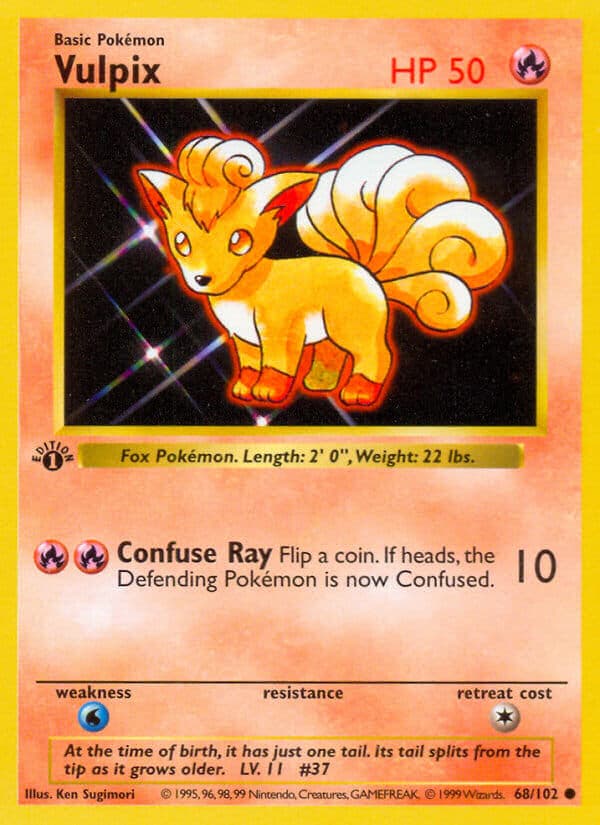 Vulpix — Base Set Pokémon card