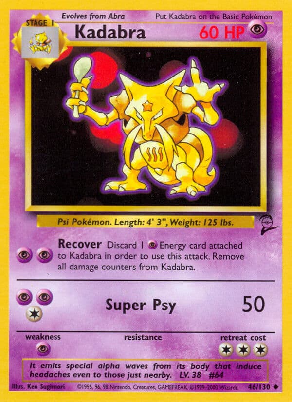 Kadabra — Base Set 2 Pokémon card
