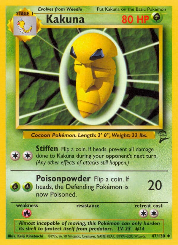 Kakuna — Base Set 2 Pokémon card