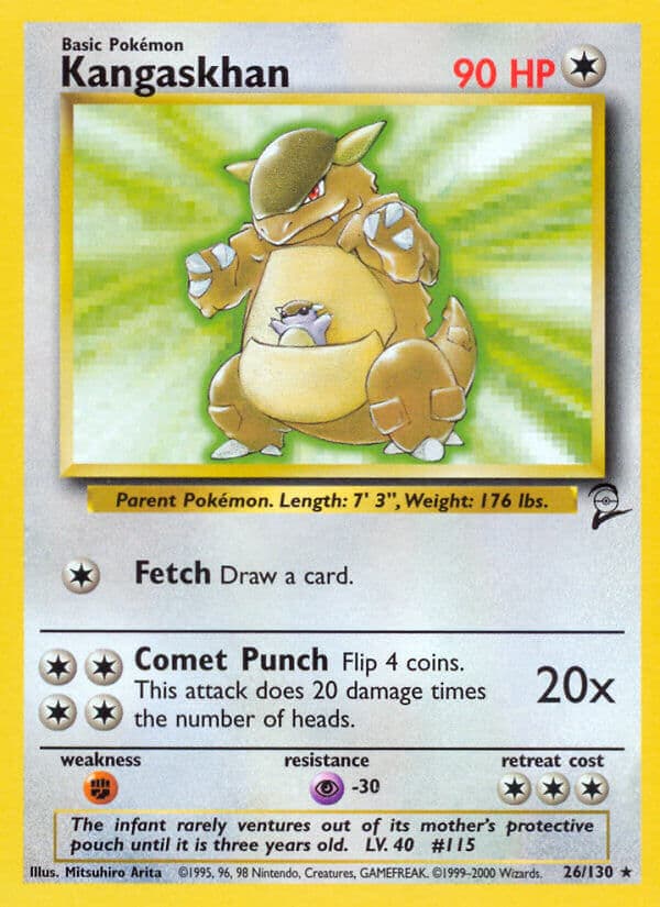 Kangaskhan — Base Set 2 Pokémon card