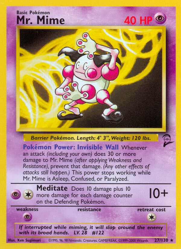 Mr Mime — Base Set 2 Pokémon card
