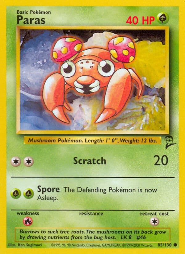 Paras — Base Set 2 Pokémon card