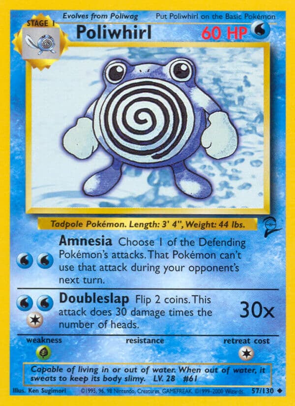 Poliwhirl — Base Set 2 Pokémon card