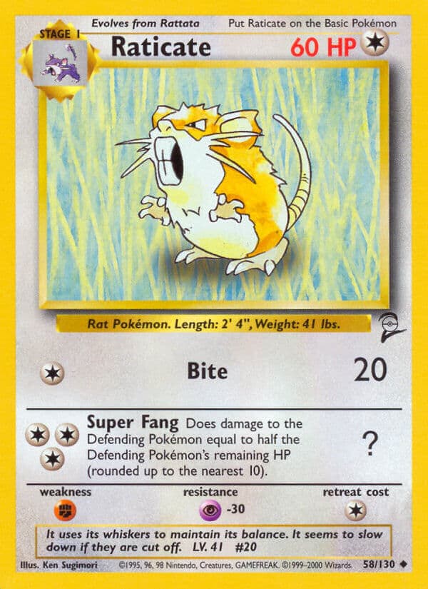 Raticate — Base Set 2 Pokémon card