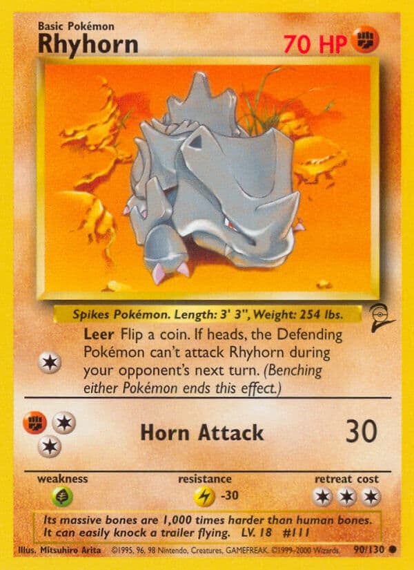 Rhyhorn — Base Set 2 Pokémon card