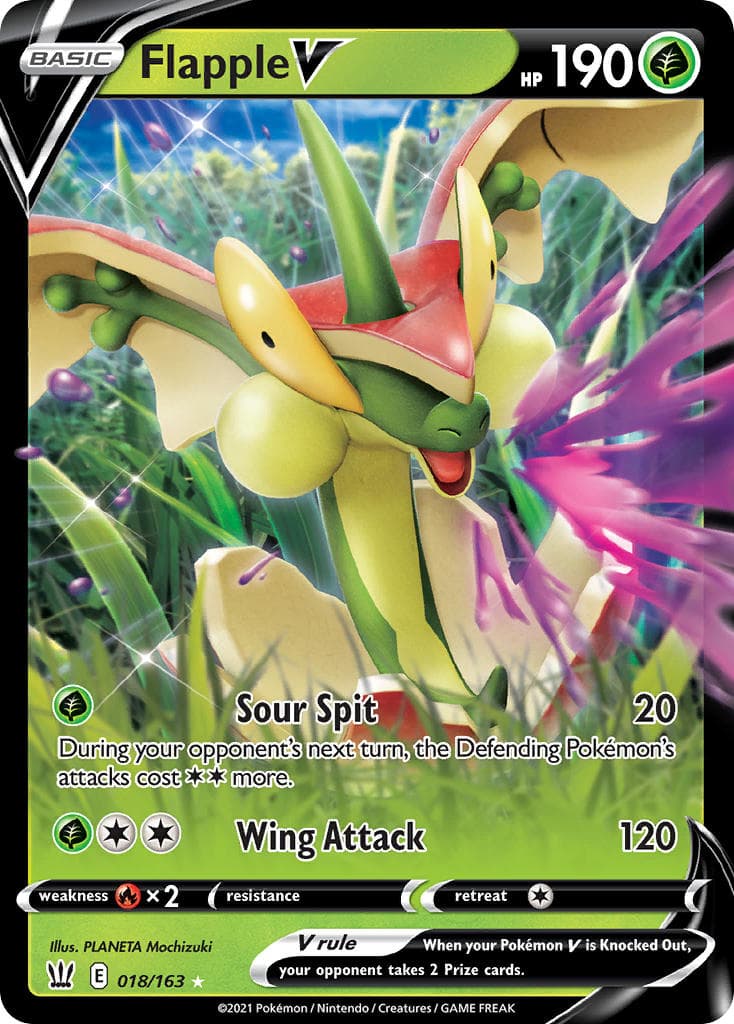 Flapple V — Battle Styles Pokémon card