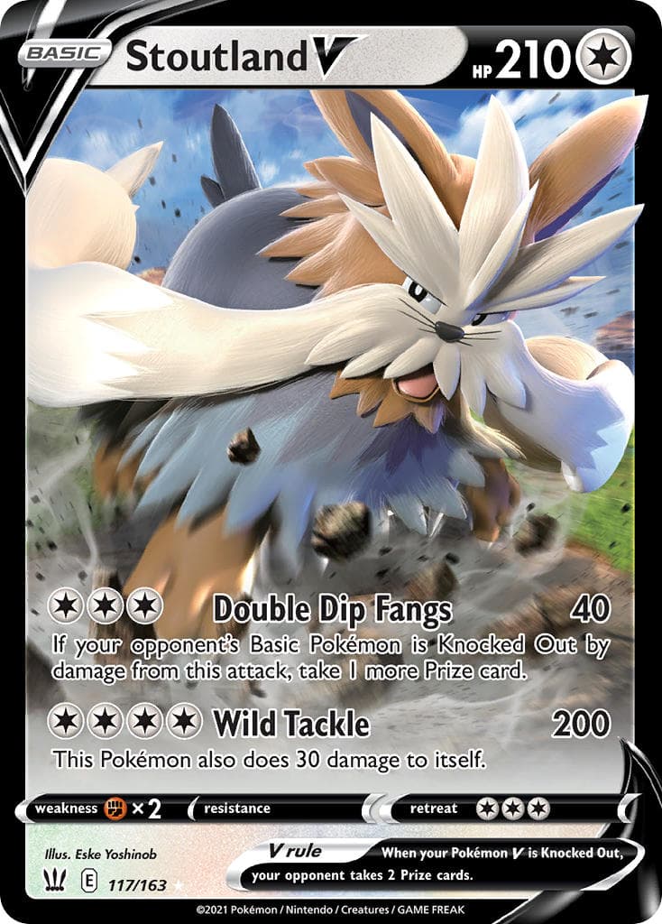 Stoutland V — Battle Styles Pokémon card