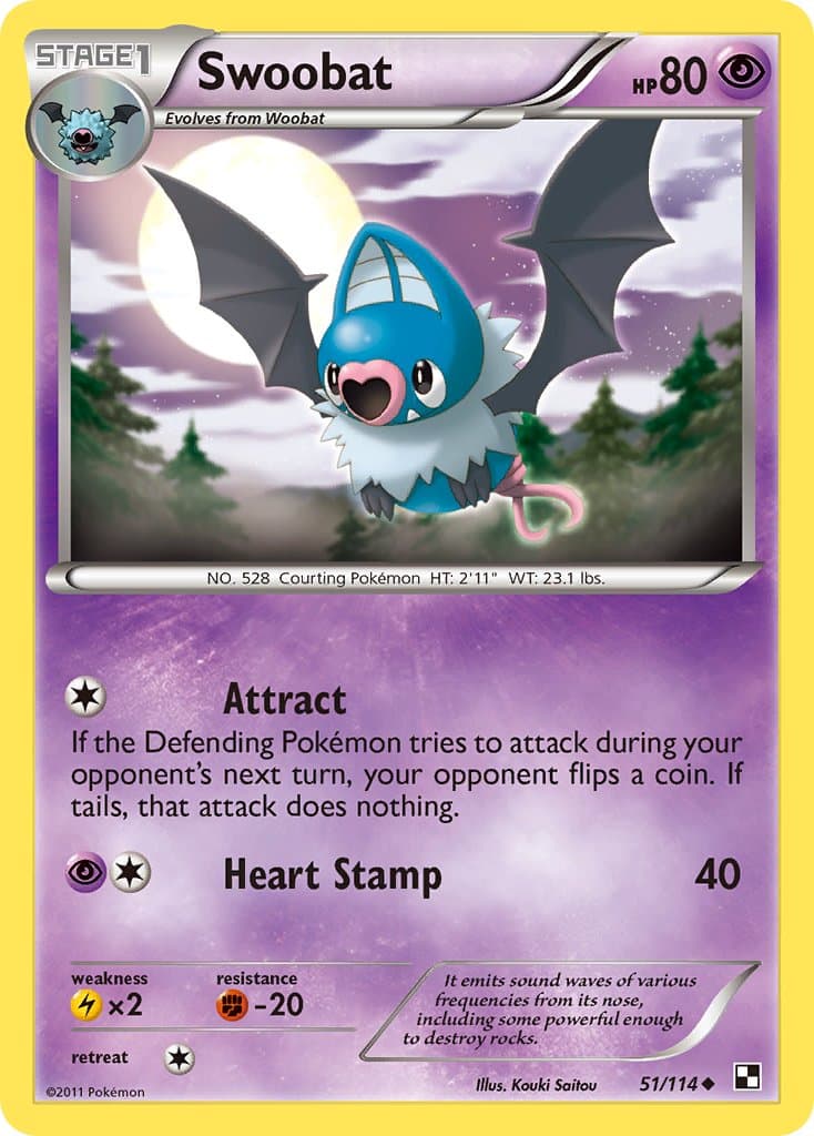 Swoobat — Black & White Pokémon card